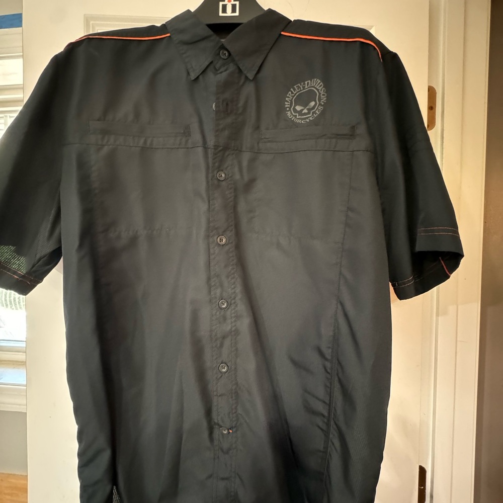Black XL polyester men’s Harley Davidson mechanic shirt